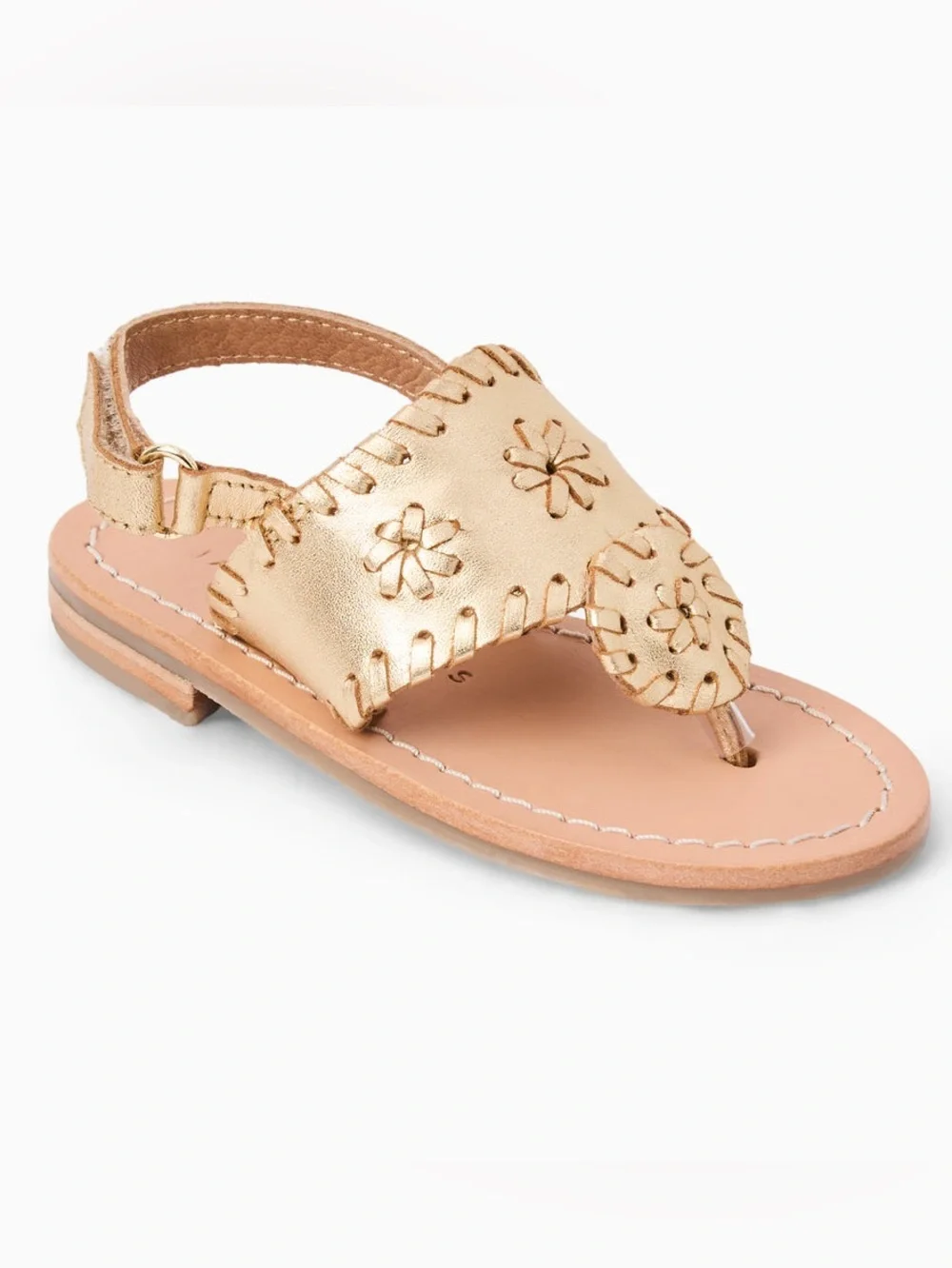 Jack Rogers Toddler Jacks Flat Sandals in a metallic gold size10
